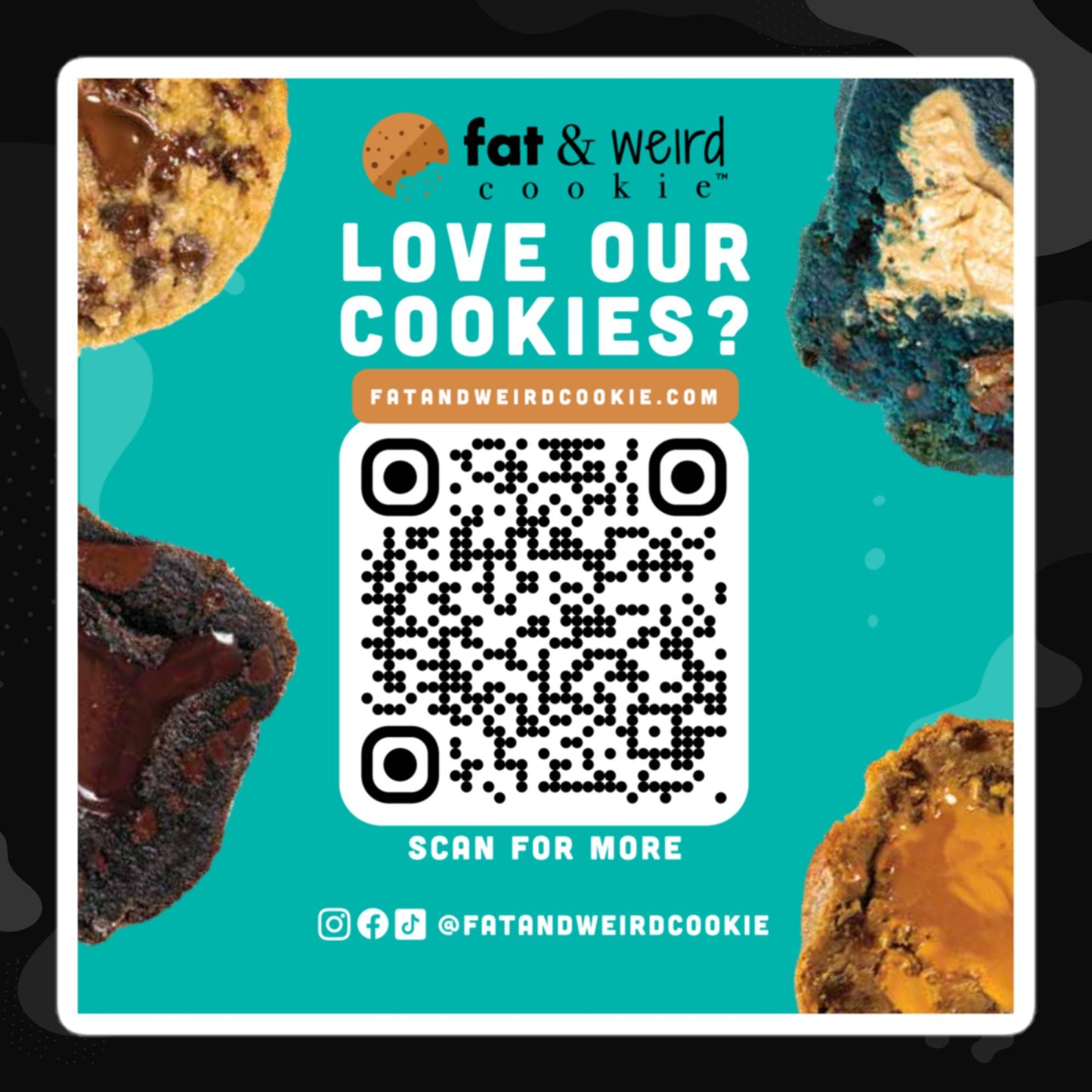 Love Our Cookies Sticker - Blue Background