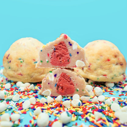 Big Booty Dough Cake batter funfetti cookie with cake pop core 
