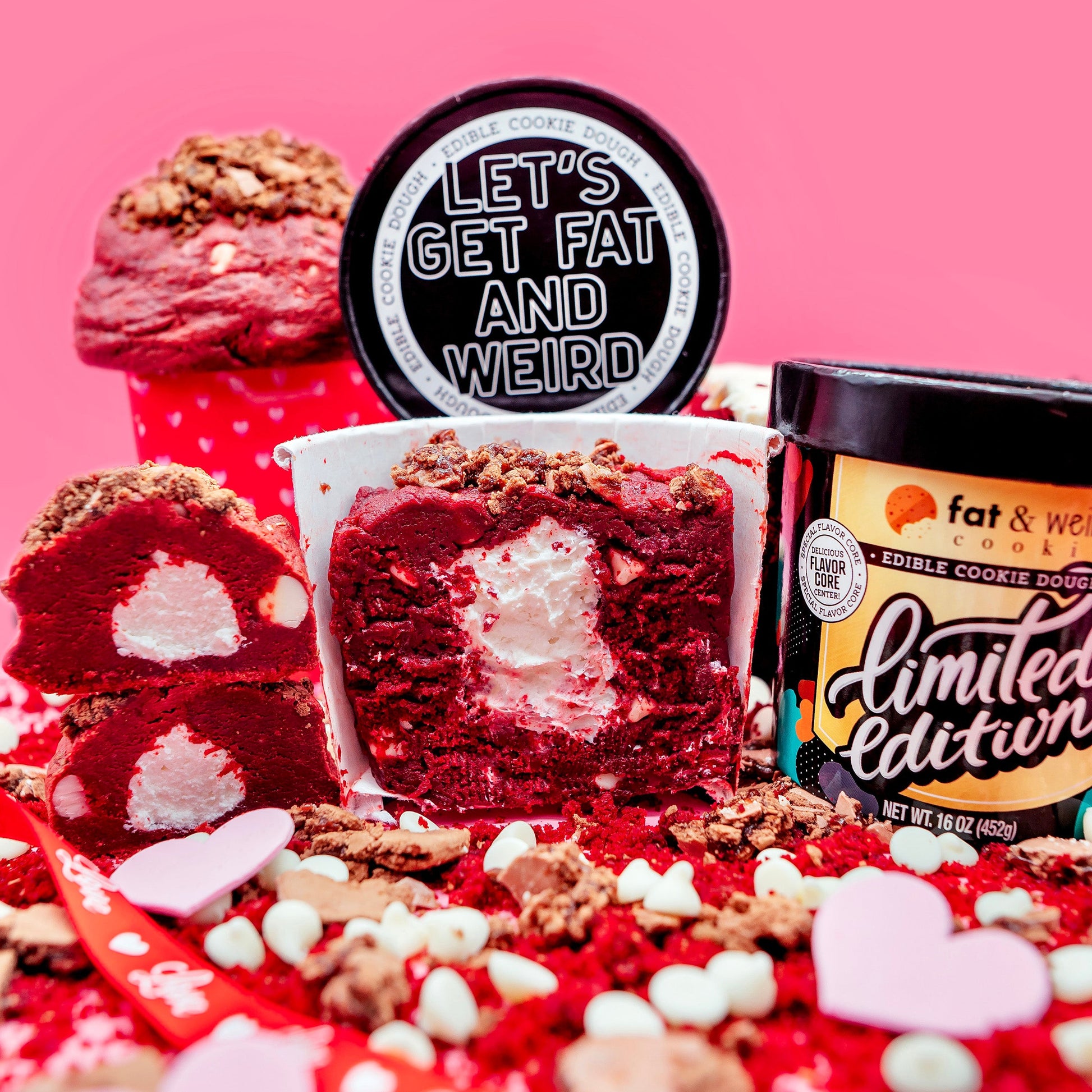 Limited Edition Edible Cookie Dough 50 Shades of Red Cookie Dough Fat & Weird Cookie 