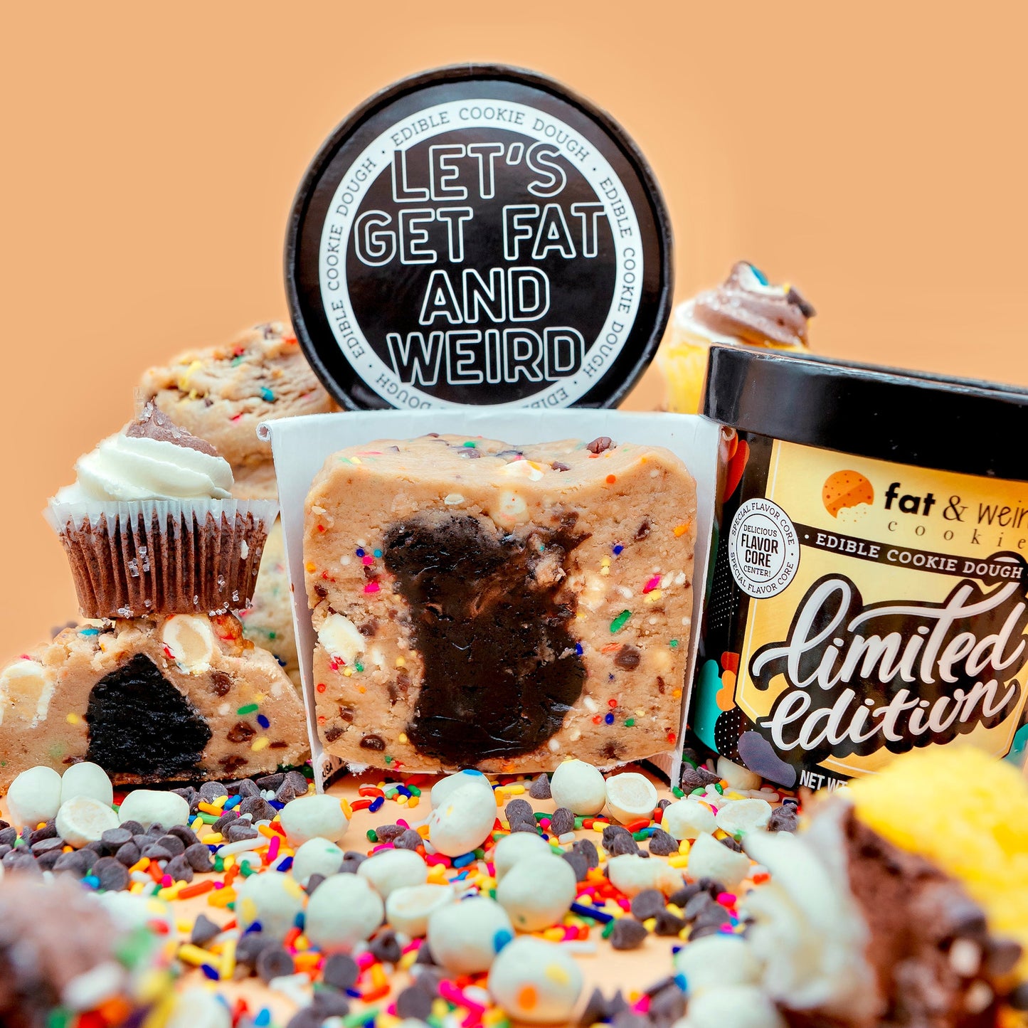 Limited Edition Edible Cookie Dough - Two Faced Cookie Dough Fat & Weird Cookie 