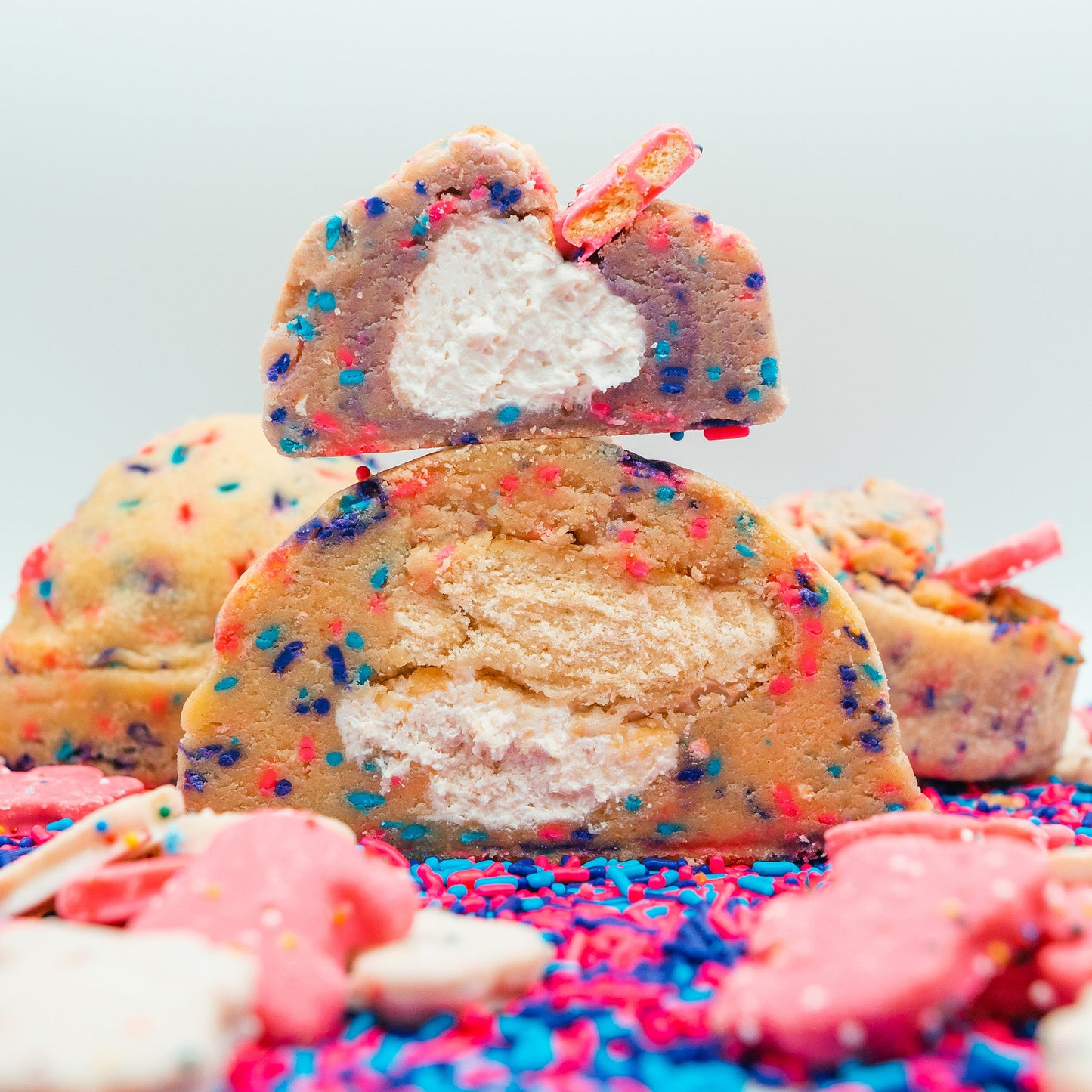 MEGA 1lb Party Animal Almond sugar cookie with animal crackers and vanilla frosting core 