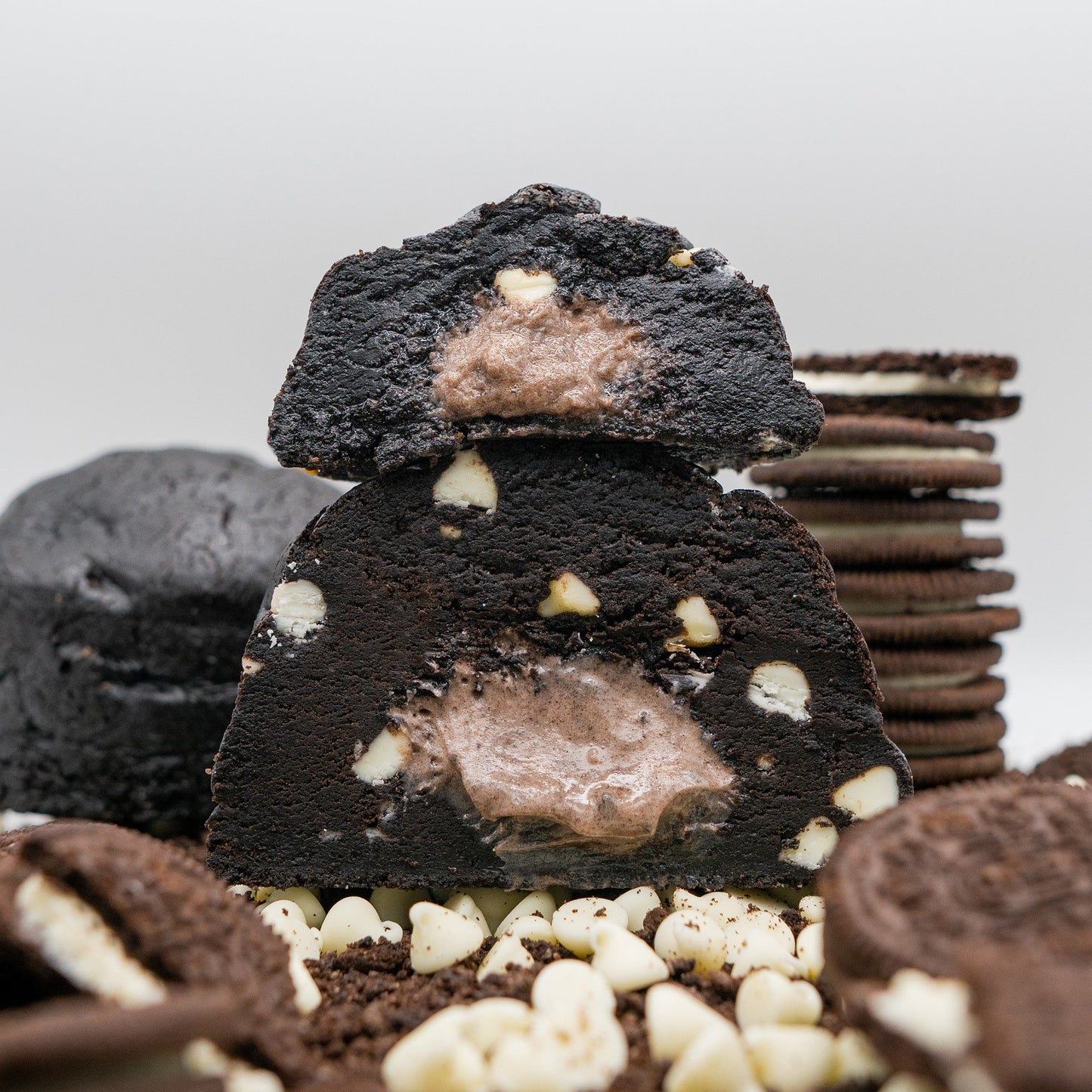 Black Beauty Oreo cookie with Oreo cream core 