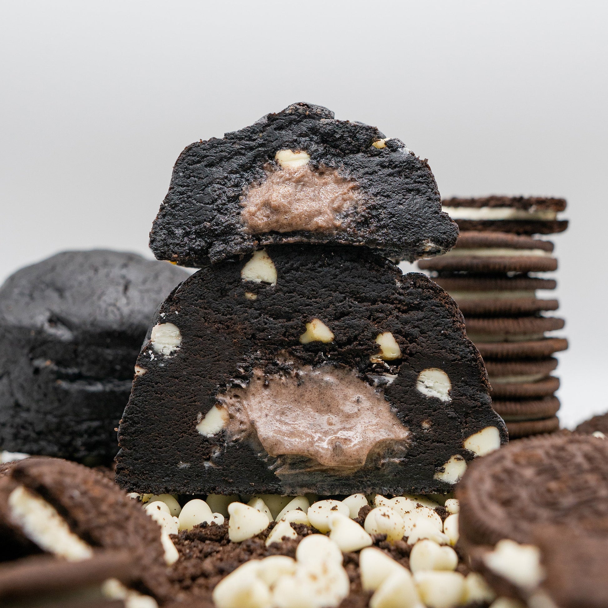 Black Beauty Oreo cookie with Oreo cream core 