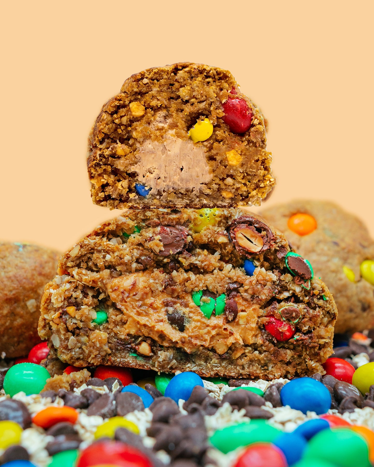 MEGA 1lb Incogni-dough Gluten sensitive cookie made with oatmeal and M&Ms 